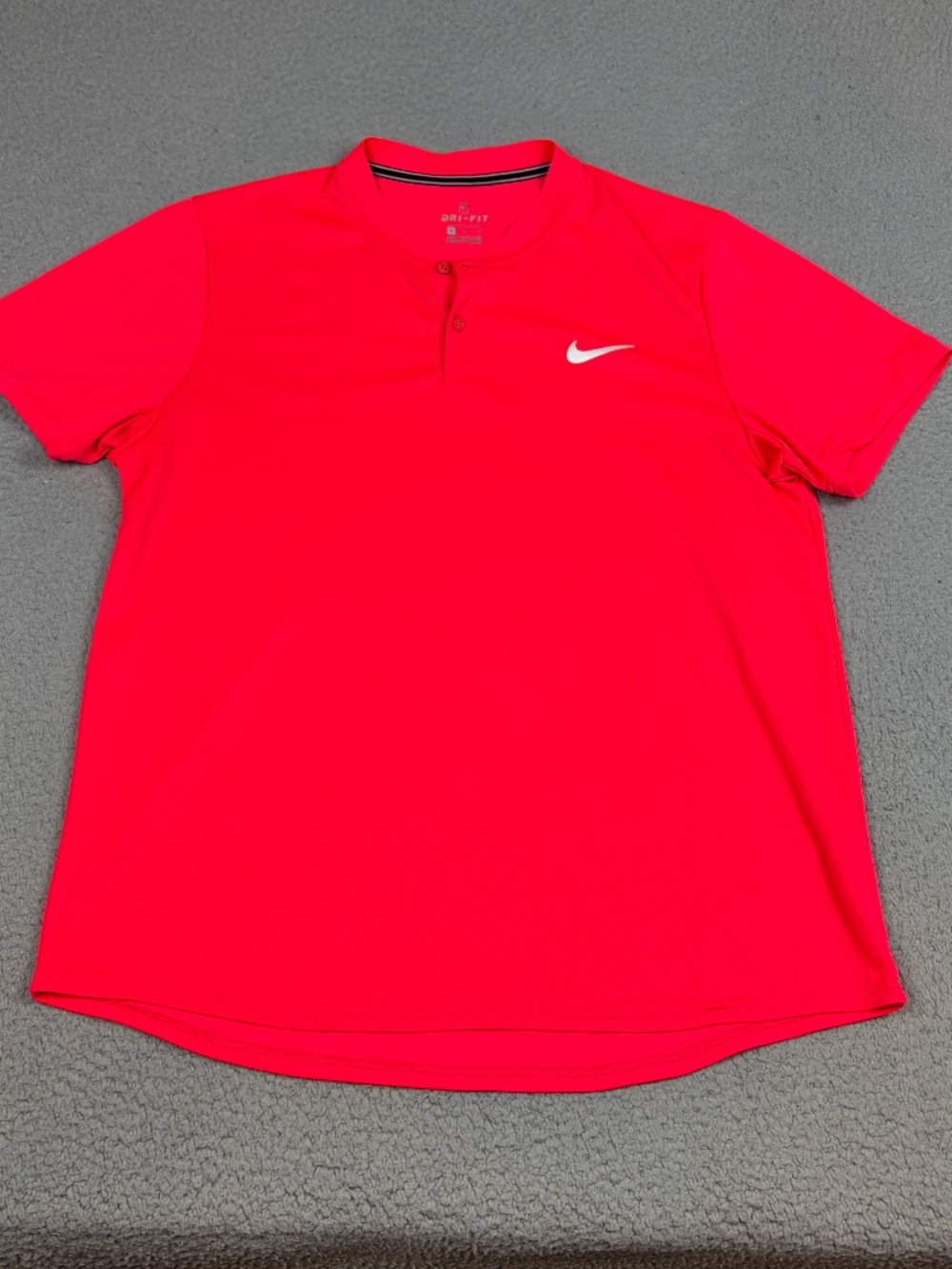Nike Dri-Fit Shirt Mens XL Pink Short Sleeve Blade Collar Workout Gym Activewear
